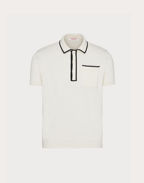 Valentino - Cotton Polo Shirt With Signature Vlogo Embroidery - Ivory - Man - Ready To Wear