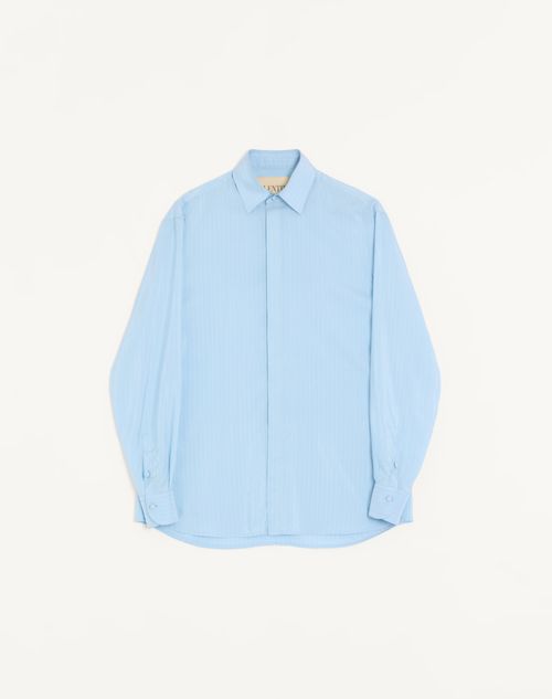 Valentino - Valentino Striped Silk Shirt - Azure - Man - Shirts