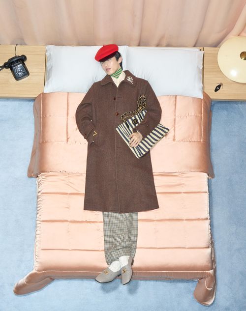 Valentino - Valentino Single-breasted Coat In Melange Wool Drape With Vgold On Side Pockets - Maroon - Man - Coats And Blazers