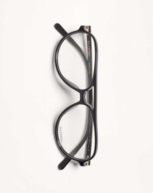 Valentino - Runde Acetat-brille - Schwarz - Unisex - Sonnenbrillen