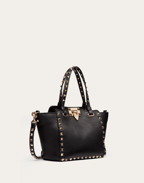 Valentino Garavani - Mini Rockstud Grainy Calfskin Bag - Black - Woman - Bags