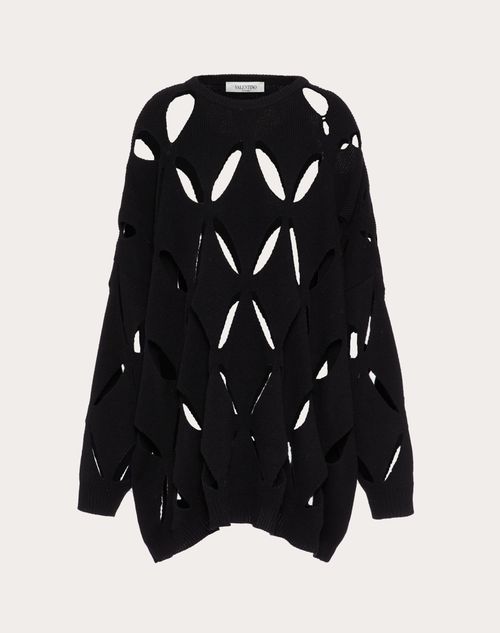 Valentino - Embroidered Wool Sweater - Black - Woman - Sweaters