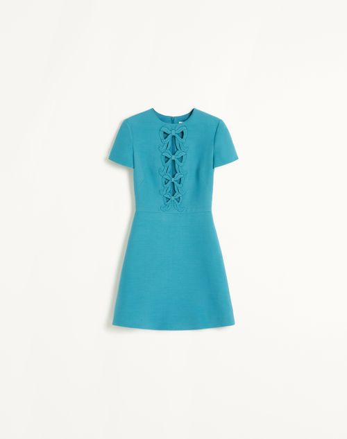 Valentino - Embroidered Crepe Couture Short Dress - Celestial Blue - Woman - Woman Ready To Wear Sale