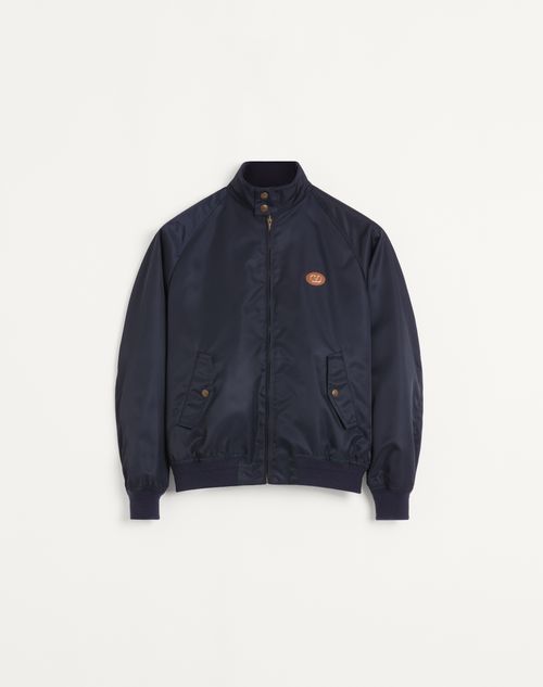 Valentino - Nylon Blouson With Vlogo Patch - Navy - Man - Outerwear