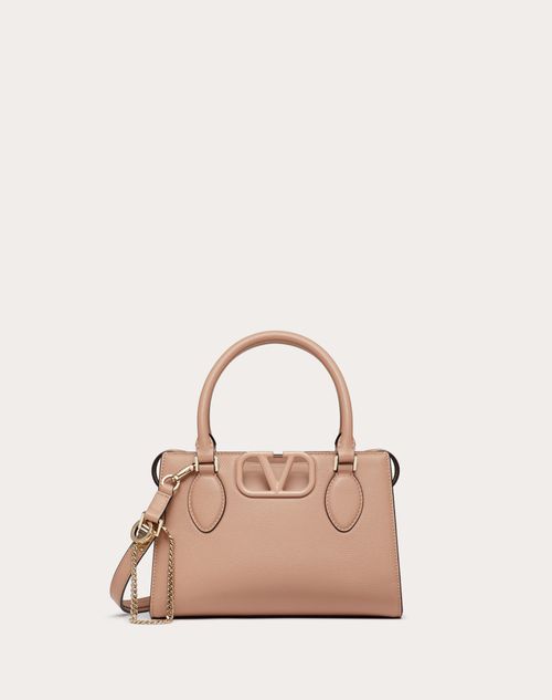 Valentino Garavani - Small Vsling Handbag In Grainy Calfskin - Rose Cannelle - Woman - Top Handle Bags