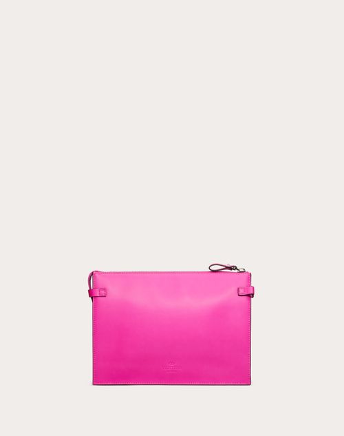 Vltn カーフスキン ポーチ for メンズ インチ Pink Pp | Valentino JP