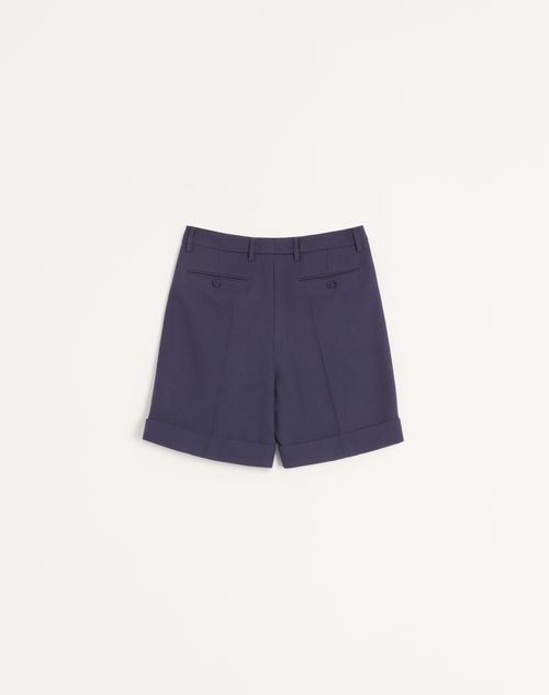 Valentino - ウールギャバジン カフ付きバミューダパンツ - ブルー - メンズ - パンツ＆ショートパンツ