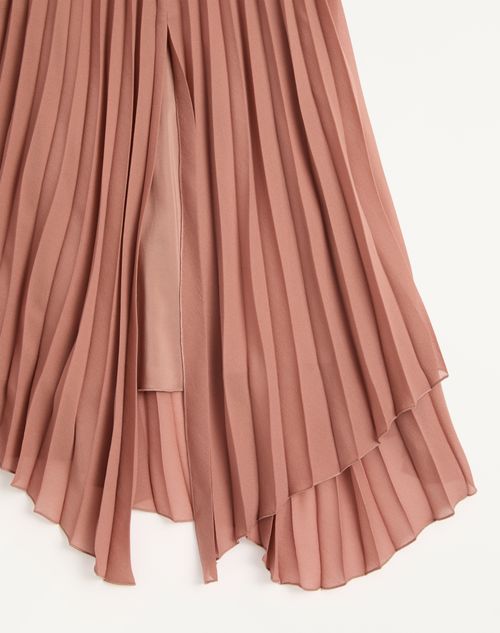 Valentino - Midi Skirt In Light Georgette - Terracotta - Woman - Skirts