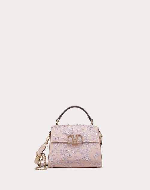 Valentino Garavani - Mini Vsling Handbag With 3d Embroidery - Rose Quartz - Woman - Bags
