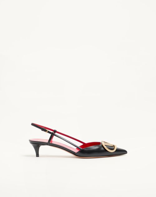Valentino Garavani - Slingback-pumps Vlogo Signature Aus Kalbsleder Mit 40 Mm-absatz - Schwarz - Frau - Pumps Und Slingbacks
