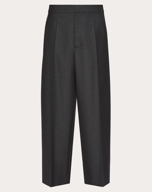 Valentino - Wool Gabardine Pants - Anthracite - Man - Pants And Shorts