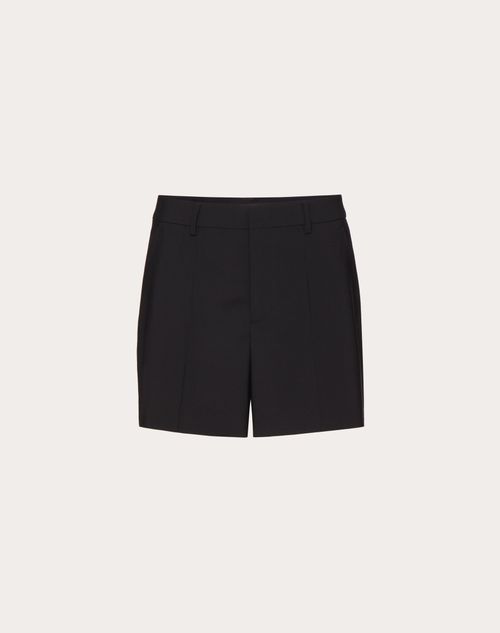 Valentino - Lana Stretch Bermuda Shorts - Black - Man - Trousers And Shorts