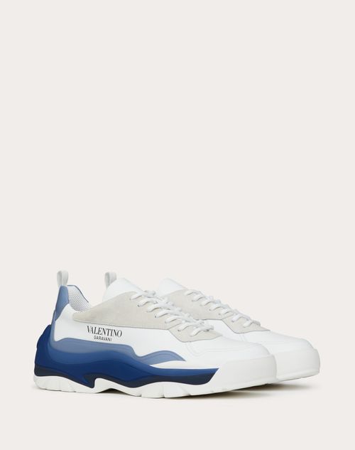 Valentino Garavani - Gumboy Sneaker In Calfskin - White/niagara - Man - Man Shoes Sale
