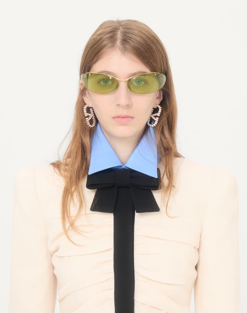 Valentino - Crispy Light Wool Jacket - Vanilla/black - Woman - Jackets And Blazers