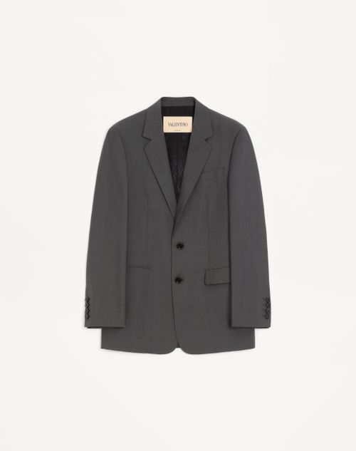 Valentino - Valentino Single-breasted Wool Jacket - Dark Grey - Man - Coats And Blazers