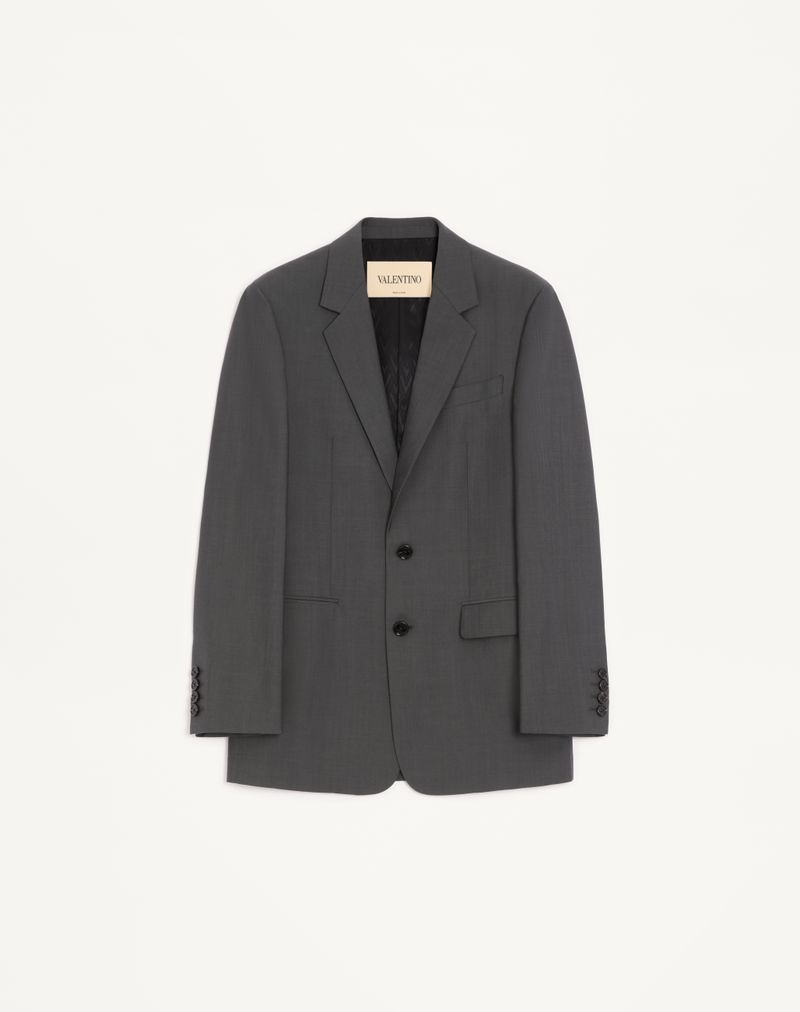 Veste Droite Laine Gris Foncé — Valentino