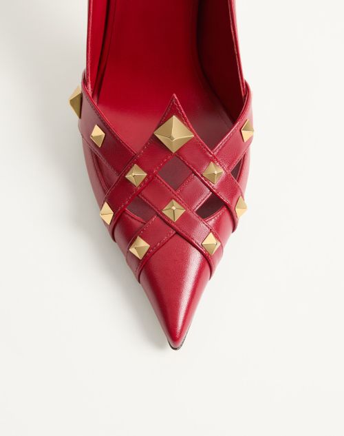 Valentino Garavani - Studdy Kidskin Pumps 100mm - Red - Woman - Pumps