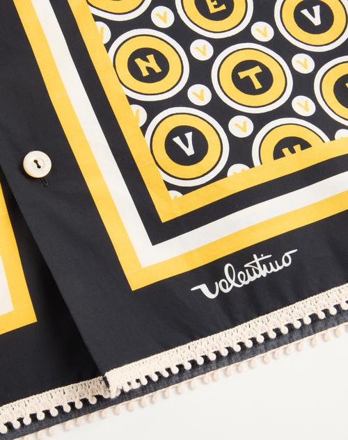 Valentino - ビュル ロイヤルズプリント コットンポプリン ボウリングシャツ - ブラック/イエロー/アイボリー - メンズ - シャツ