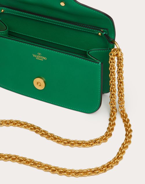 Green bag with online gold chain