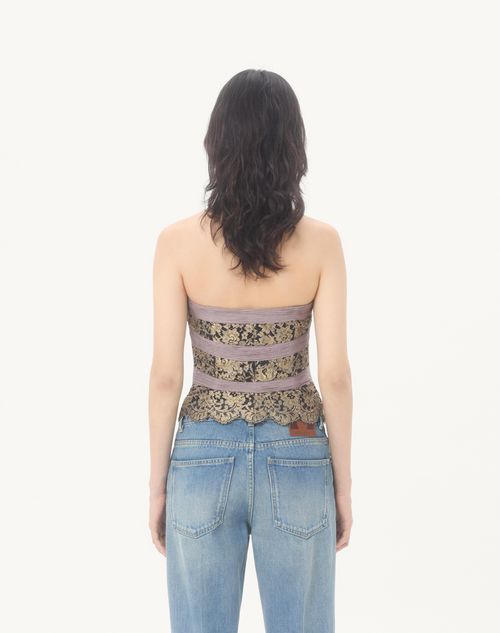 Valentino - Chiffon Top - Grey/mauve/gold - Woman - Shirts And Tops