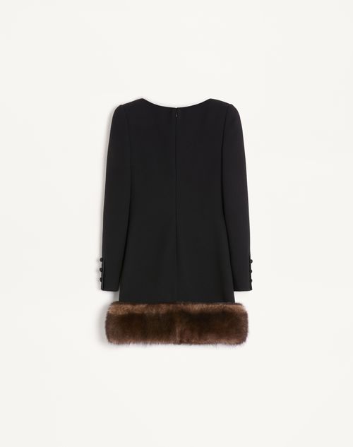 Valentino - Wool Crepe Short Dress - Black - Woman - Dresses
