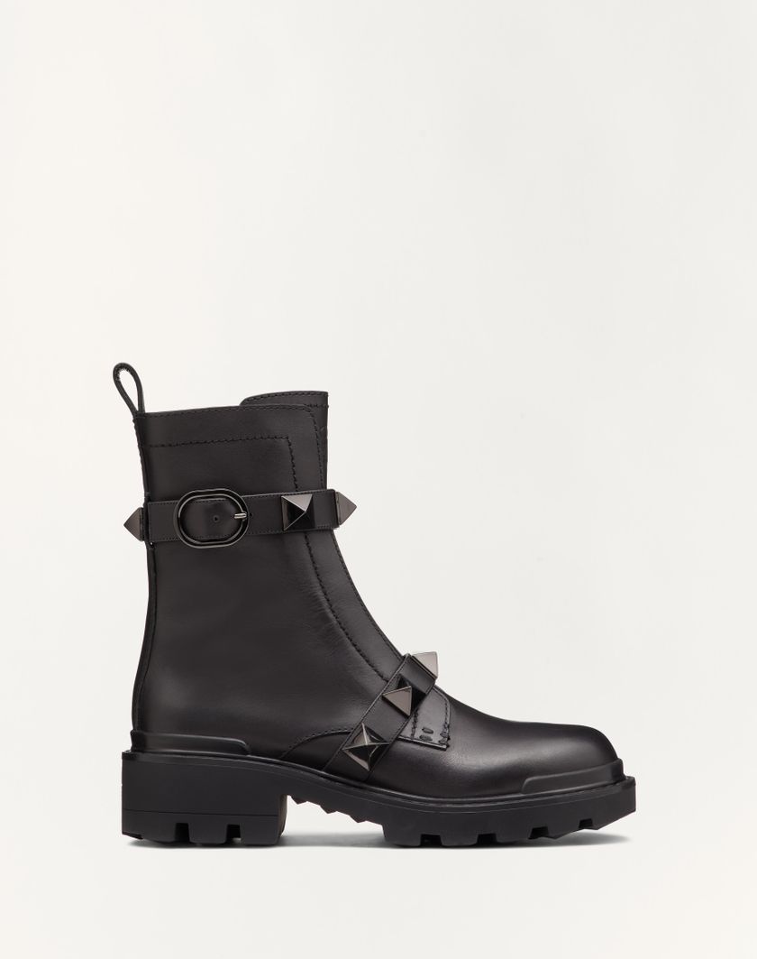 Valentino Handbags Combat Boot Roman Stud In Vitello E Borchie In Tono 40mm per Donna in Nero | Valentino IT