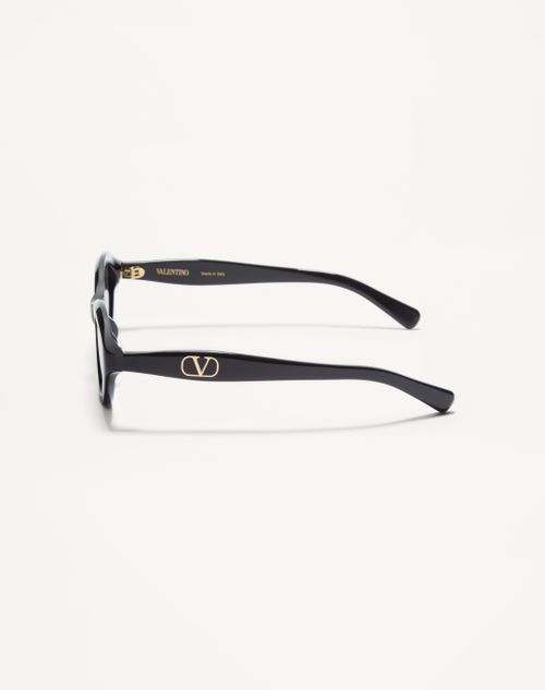 Valentino - Cat-eye Acetate Eyewear - Black/grey - Woman - Akony Eyewear - Accessories