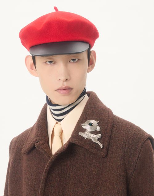 Valentino Garavani - Fil Perdu Metal Brooch With Pearls And Swarovski® Crystals - Palladium - Man - Accessories