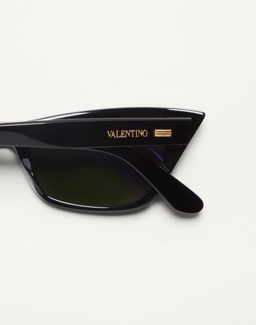 Valentino - MARCO ESTILO OJO DE GATO DE ACETATO - Negro/verde - Mujer - Gafas De Sol