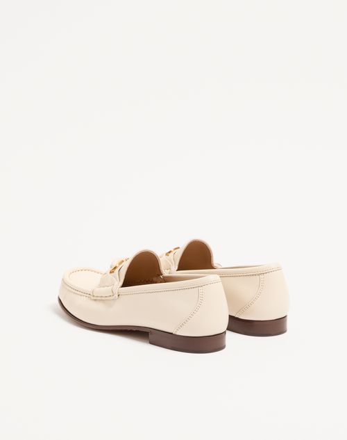 Valentino Garavani - Vlogo Signature Goatskin Loafer 20mm - Ivory - Woman - Loafers & Oxford