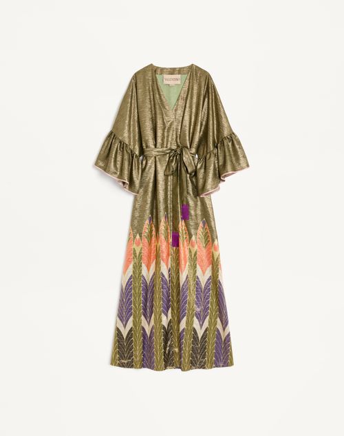Valentino - Long Lurex Dress With Voyage Imaginaire Print - Multicolour - Woman - Ready To Wear