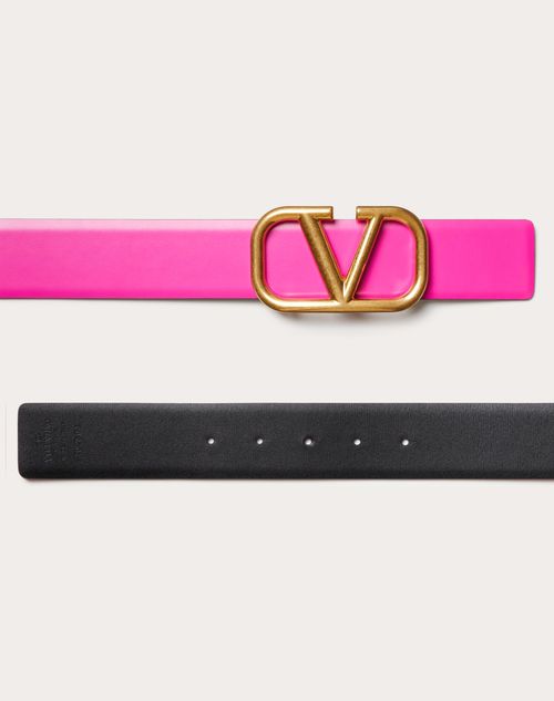 Shop Valentino Garavani Reversible Vlogo Signature Belt In Grainy
