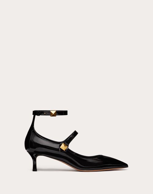 Valentino Garavani - ティップトゥ エナメル パンプス 50mm - ブラック - ウィメンズ - ミディアムヒールポンプ