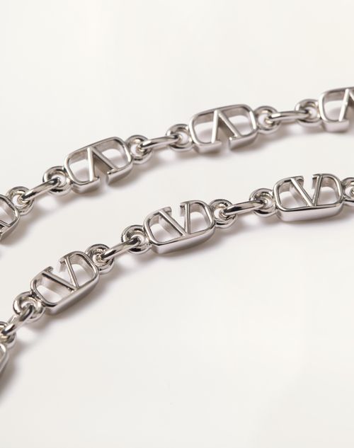 Valentino Garavani - Vlogo Signature Metal Necklace - Palladium - Man - New Arrivals