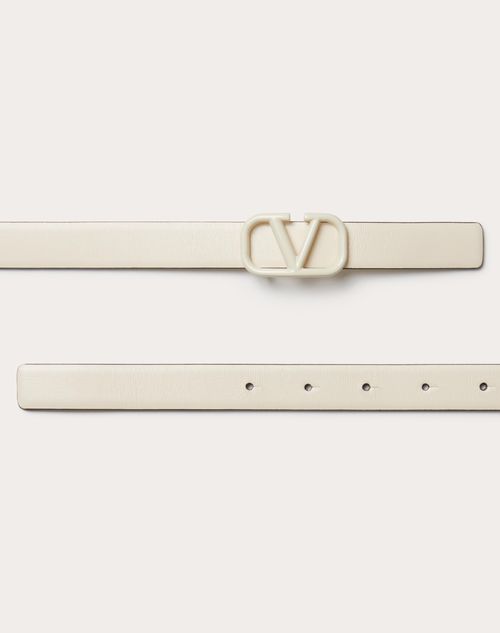 Valentino Vロゴ プレート チェーンベルト 美品 Vロゴ 高級感 重量 Vロゴ シグネチャー シャイニーカーフスキン ベルト 30mm for