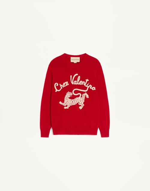 Valentino - Embroidered Wool Jumper - Paris - Woman - Shelf 1 - Wrtw Ss26 Pre - W1