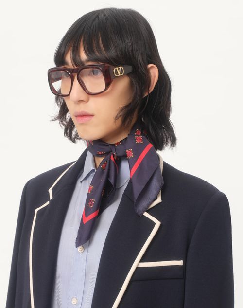 オプティクール シルク スカーフ for メンズ インチ ネイビー オプティクール シルク スカーフ for メンズ インチ ネイビー