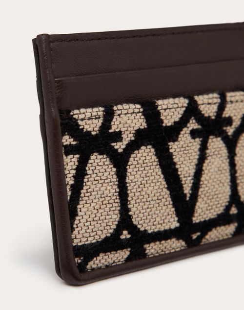 Valentino Garavani - Toile Iconographe Cardholder With Leather Details - Beige/black - Man - Wallets And Small Leather Goods