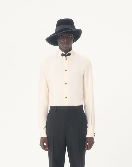 Valentino - Silk Shantung Shirt With Toggle - Cream - Man - Shirts