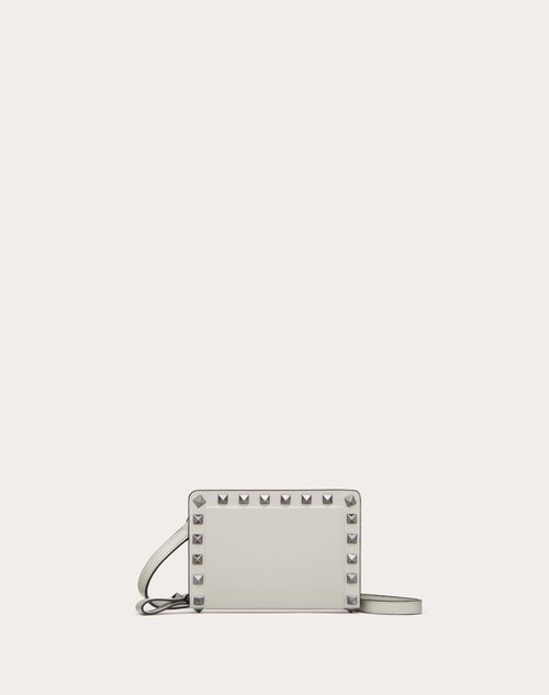 Valentino Garavani - Rockstud Calfskin Neck Wallet - Grey - Man - Rs Alcove - M Bags