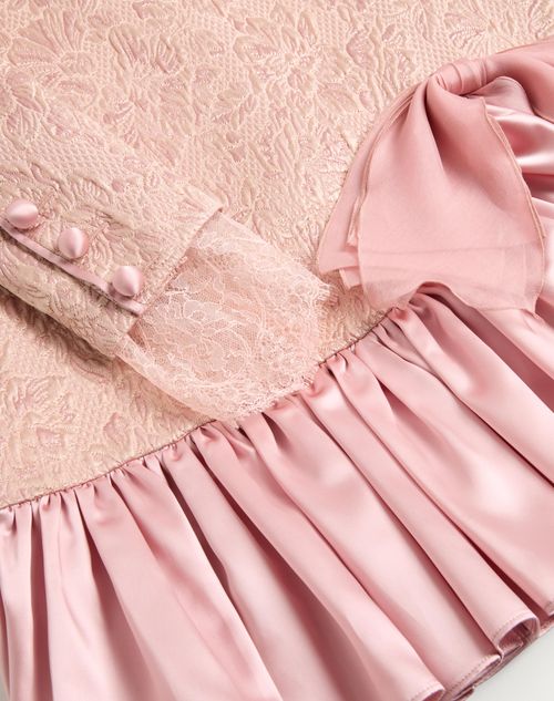 Valentino - Floral Matelassé Short Dress - Vintage Rose - Woman - Dresses