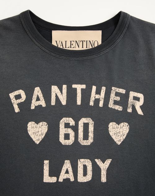 Valentino - T-shirt In Cotone Stampato - Nero/betulla - Donna - T-shirts E Felpe