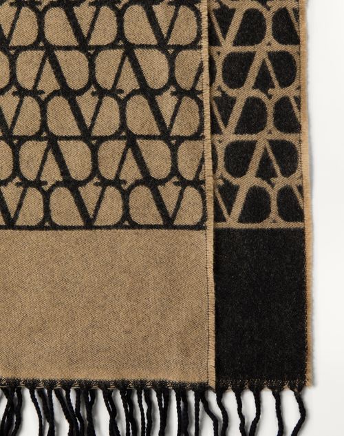 Valentino Garavani - Toile Iconographe Wool And Cashmere Scarf - Beige/black - Man - Soft Accessories