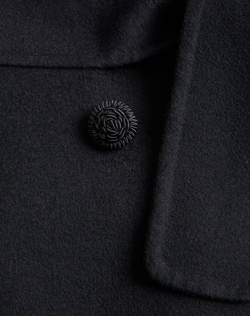 Valentino - Compact Drap Coat - Black - Woman - Coats And Outerwear