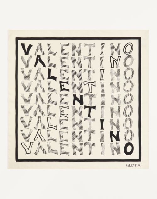 Valentino Garavani - Le Fou De L'archive Silk Scarf From The Valentino Archive - Butter/black - Woman - Soft Accessories