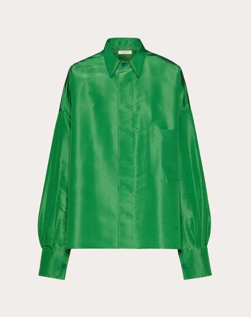 Valentino - Silk Faille Shirt Jacket - Green - Man - Man Ready To Wear Sale
