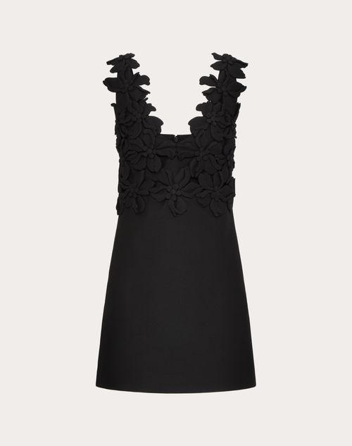 Valentino - Embroidered Crepe Couture Short Dress - Black - Woman - Dresses