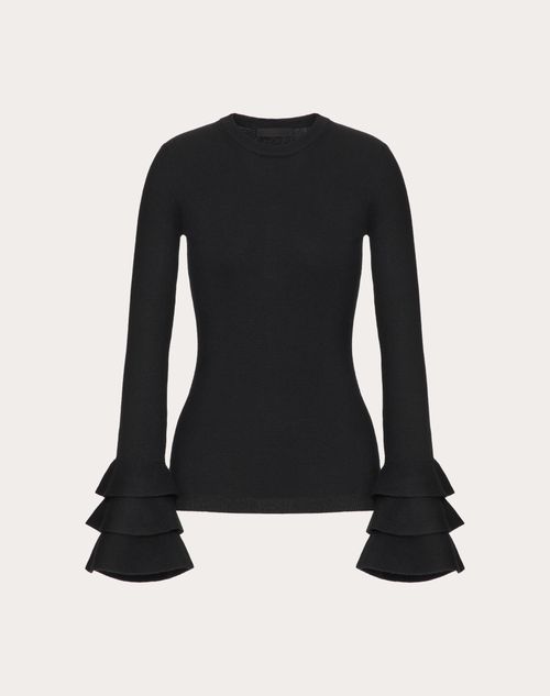 Valentino - Viscose And Wool Sweater - Black - Woman - Knitwear