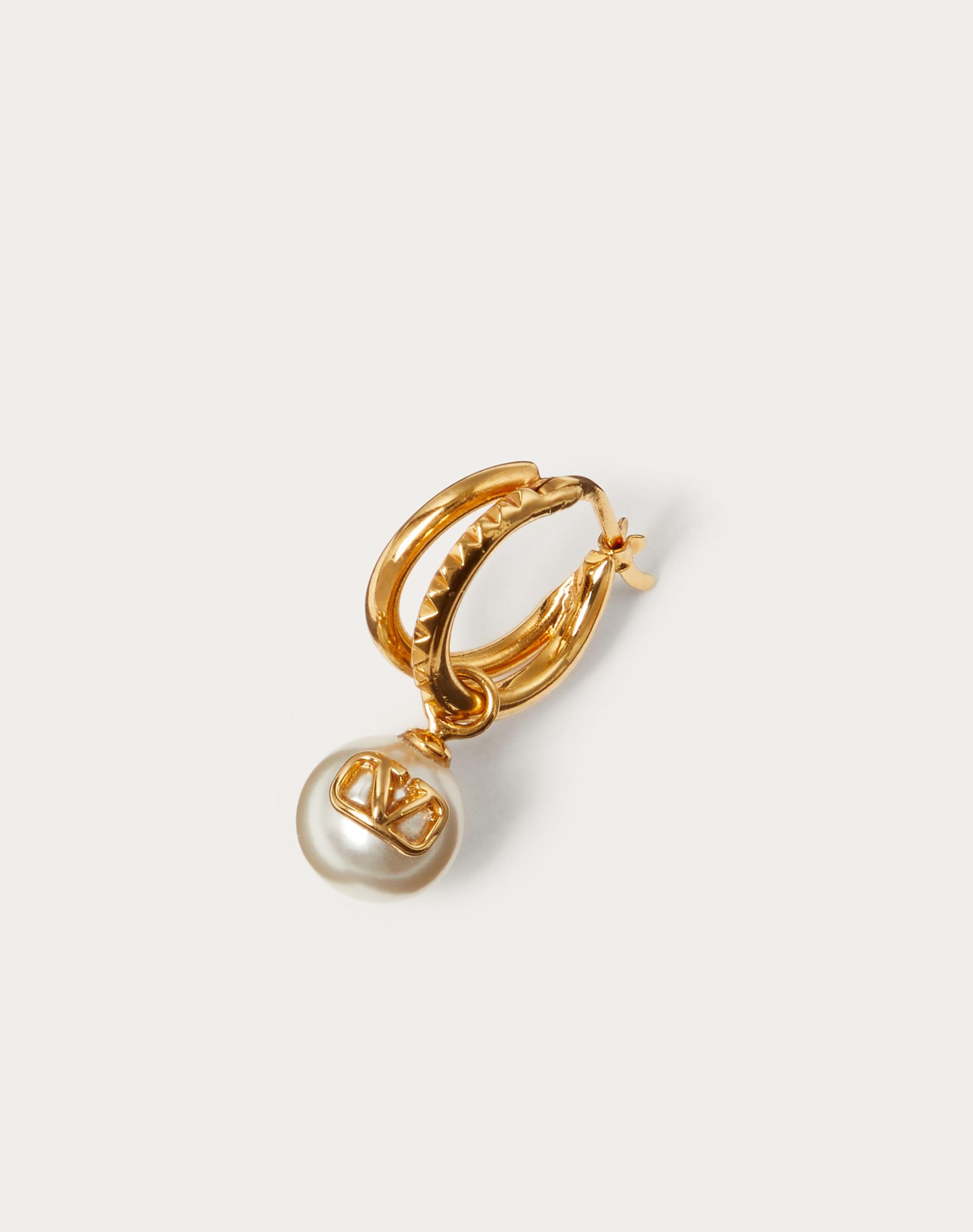 Vlogo Signature Metal Earrings With Swarovski® Pearls for