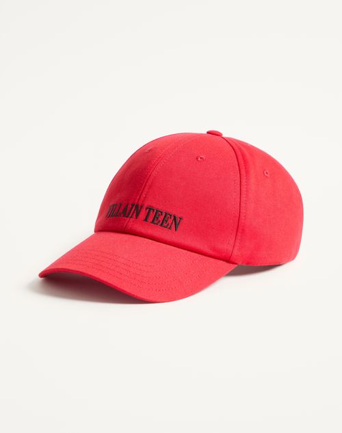 Valentino Garavani - Valentino Myvilla Embroidered Cotton Baseball Cap - Red/black - Man - Hats And Gloves